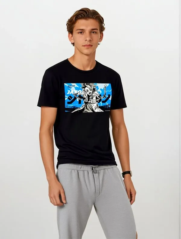 Camiseta de Algodão Preta Manga Curta Beyblade X Jaxon M / Preta
