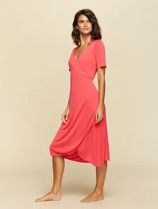 Vestido Transpassado Lisos Básicos VERMELHO M