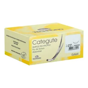 Fio de Sutura Categute Simples 4-0 Absorvível 24un Technofio