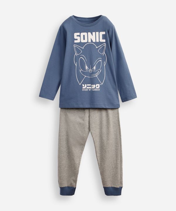 pijama longo infantil de algodão sonic azul 6