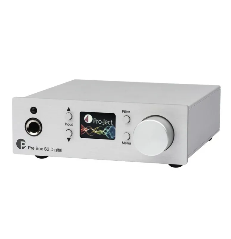 Pro-Ject Pre Box S2 Digital Micro pré-amplificador digital com suporte a MQA e DSD512 ( Silver )