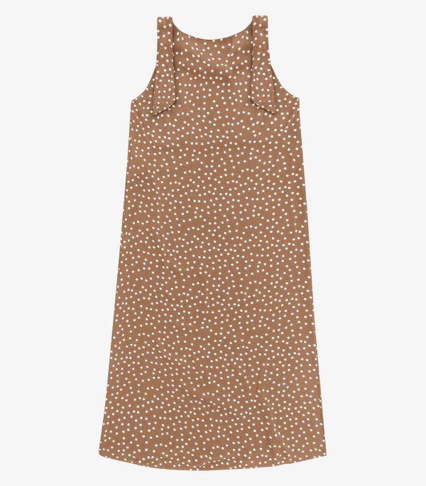 Vestido Feminino Midi Viscose Acetinada Endless Marrom P
