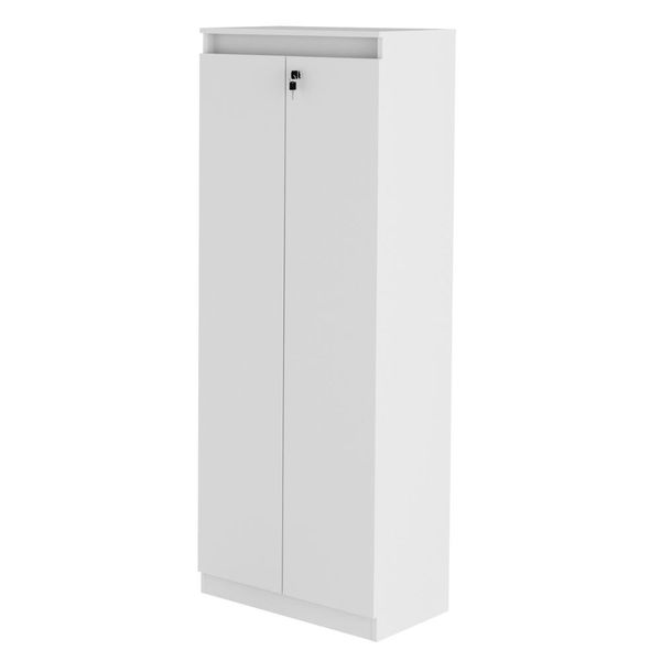 Armário Multiuso 60x160,5cm com 3 Prateleiras 2 Portas e Chave AM3110 Branco
