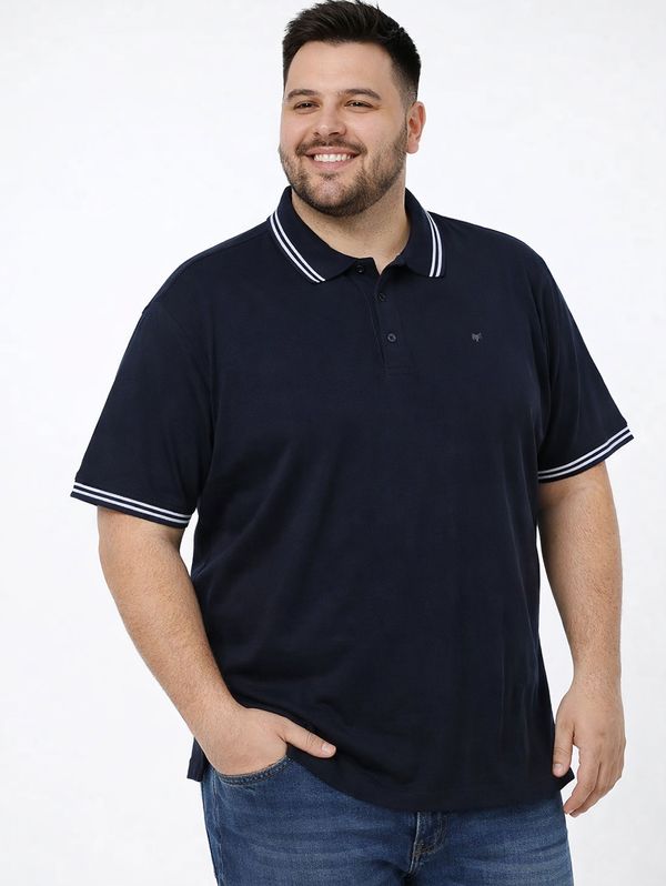 Polo Manga Curta Plus Size Masculina MARINHO G2