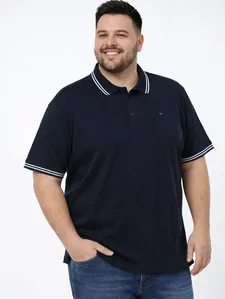 Polo Manga Curta Plus Size Masculina MARINHO G2
