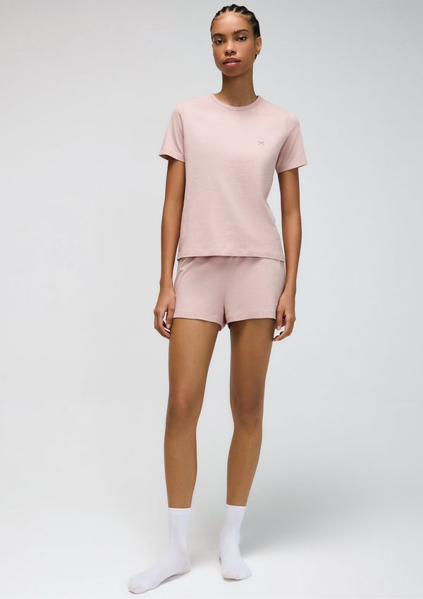 Pijama Curto Feminino Com Bordado - Rosa G
