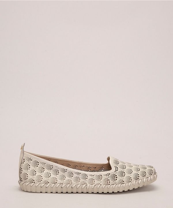 sapatilha feminina de couro com laser cut bottero off white 36