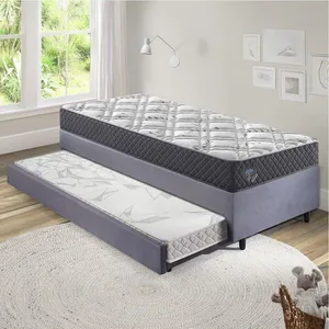 Bicama Box Solteiro com Colchão Adapto Ecoflex Molas Ensacadas Suede 88x188cm B&G Cinza