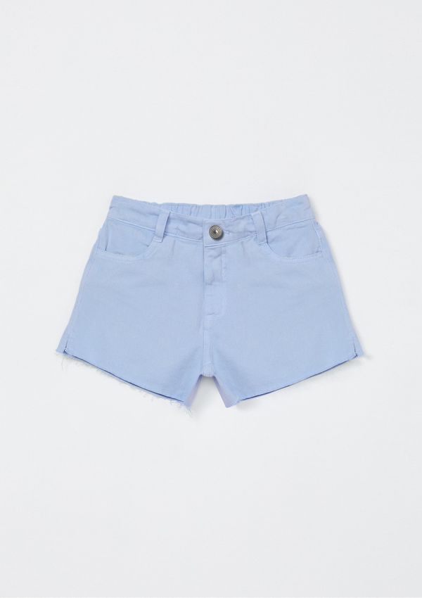 Shorts Infantil Menina Em Sarja - Azul 014