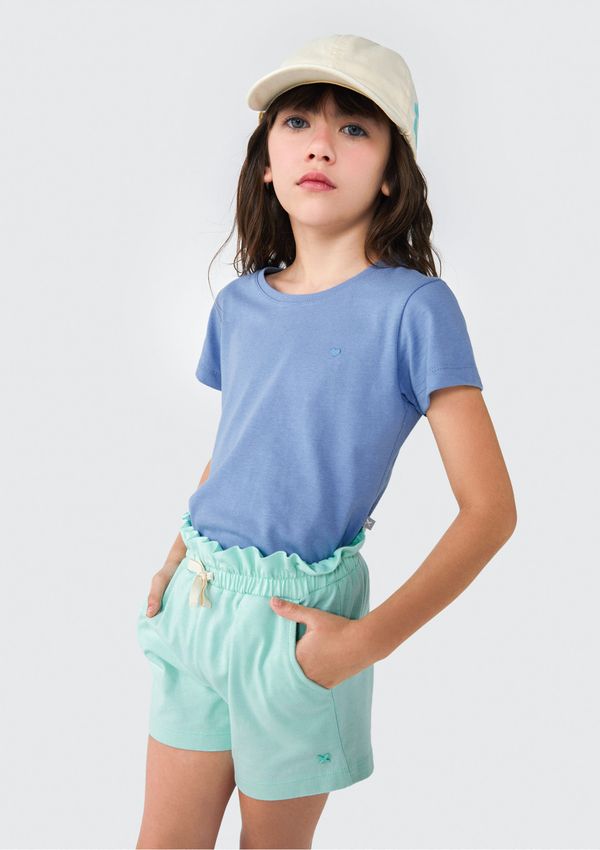 Shorts Básico Infantil Menina Clochard Em Moletom - Verde 016