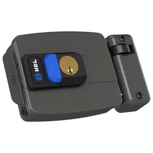 Fechadura Elétrica Dupla com Botão Abertura para Dentro C90 12V HDL Fechadura Elétrica Dupla com Botão Abertura para Dentro C90 12V Cinza