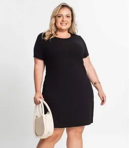 Vestido Feminino Plus Size Secret Glam Preto Plus G4