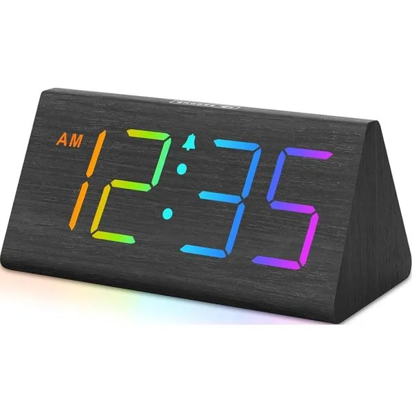 Despertador Digital Dreamsky RGB Madeira/Preto A-MBI
