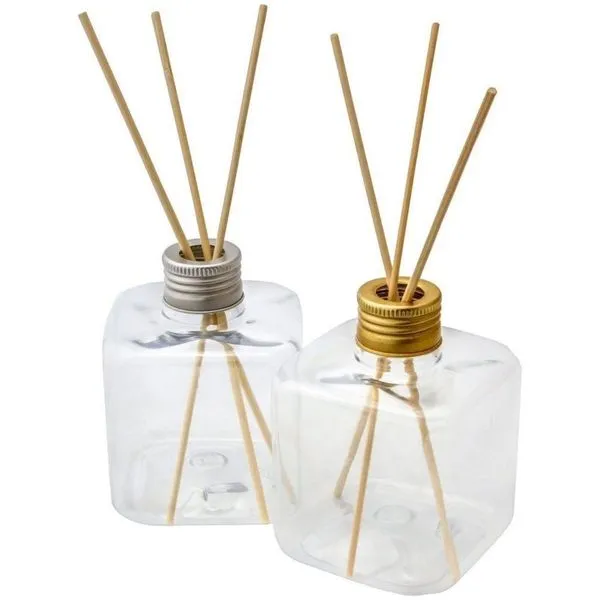 Kit 2 Frascos De Plástico Aromatizador Cubo Com Varetas - 200 Ml
