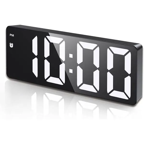 Despertador Digital Amir com LED Preto/Branco A-MBI