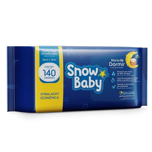 Toalhas Umedecidas Snow Baby Hora de Dormir 140 Unidades TOALHAS UMED SNOW BA