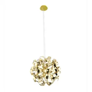 Pendente Dcd06201 para 12 Lâmpadas G9 com Estrutura em Inox Dourado e Cristal Transparente Casa Chafariz Pendente Dcd06201 para 12 Lâmpadas G9 com Inox Dourado e Cristal Transparente Casa Chafariz