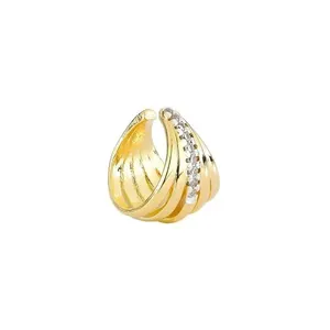 Piercing Fake Banhado A Ouro 18k Com Elegantes Zircônias