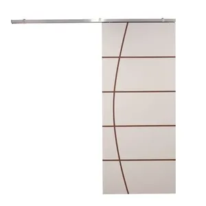Porta De Correr Branco Prime Frisada Kit Alumínio F01 - 210x80
