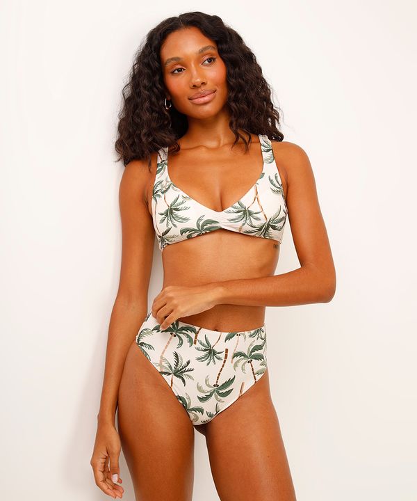 biquíni calcinha hot pant folhagem off white GG