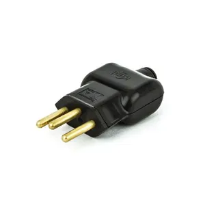 Plug Macho Tomada Elétrica Reto Tripolar Novo Padrão 10A Preto