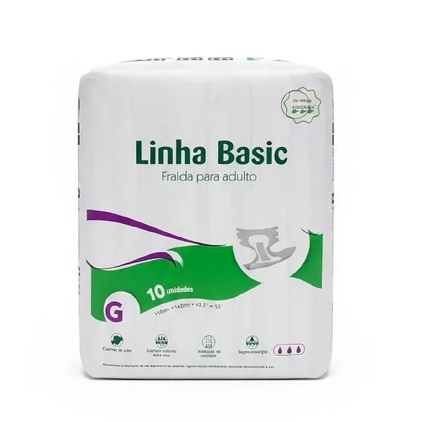 Fralda para Adulto Linha Basic G com 10 Unidades