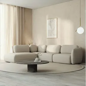 Sofá Modular 4 Lugares Com Sumiê Orla CabeCasa MadeiraOriginals Bege Espuma Do Mar Espuma do Mar