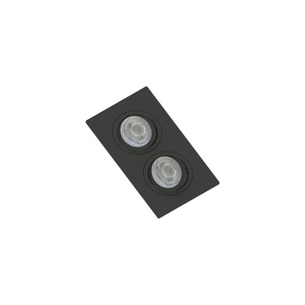 Spot De Embutir Plano Save Energy Para 2 Lâmpadas Mr16 Gu10 Bivolt Preto