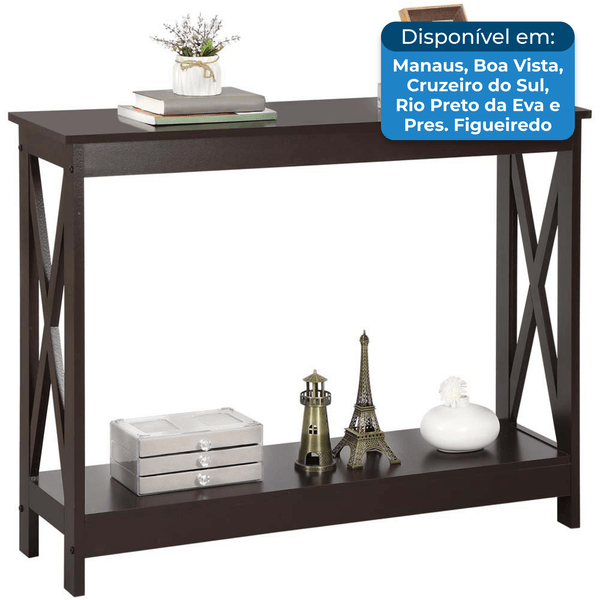 Mesa Lateral Super Deal MDF 80x30x99,8cm Marrom A-BI