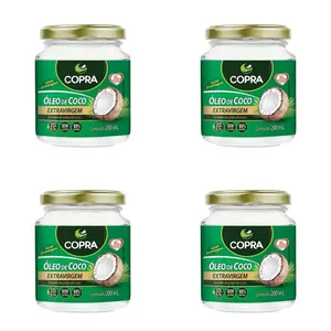 Kit c/4 Óleos de Coco Extravirgem Copra Vidro 200ml cada