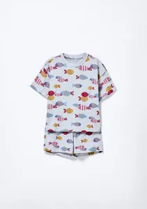 Pijama Infantil Menina Box Estampado - Cinza 010