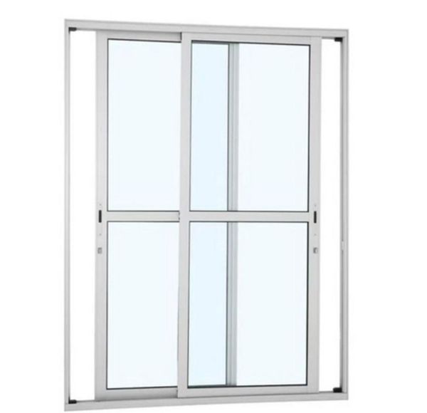 Porta de aluminio 02 folhas móveis maxx branca - 210x120