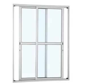 Porta de aluminio 02 folhas móveis maxx branca - 210x120