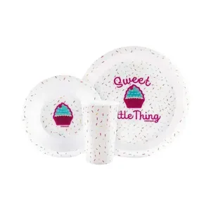 KIT ALIMENTACAO 3 PECAS BRANCO/CUPCAKE - PIMPOLHO