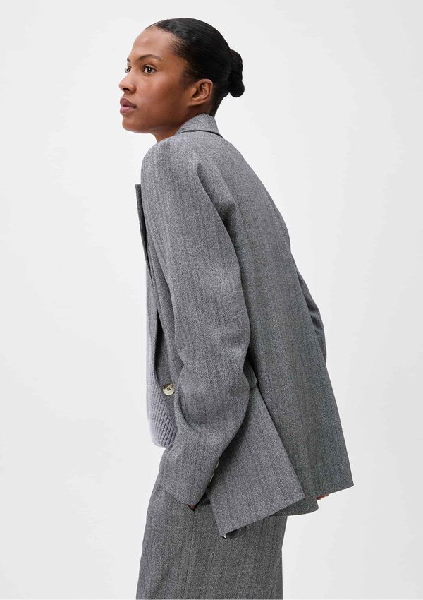 Blazer Feminino Mesclado - Cinza G