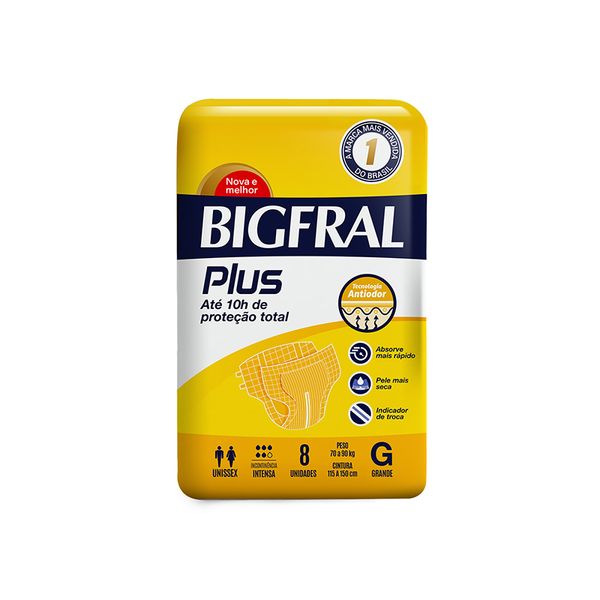 Fralda Bigfral Plus Normal Tamanho G 8 Unidades