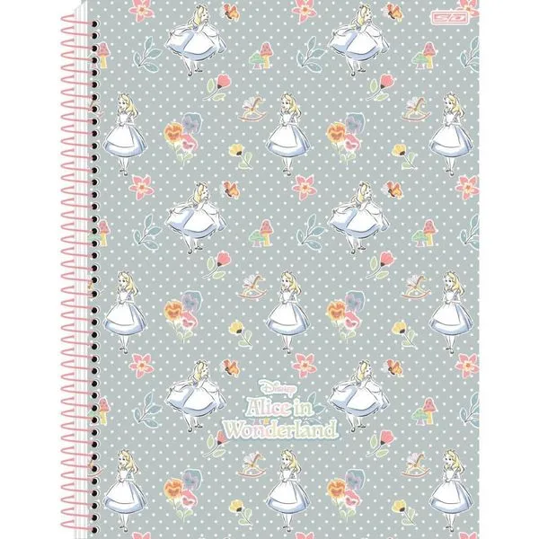 CADERNO 10X1 CAPA DURA ALICE IN WONDERLAND 160F