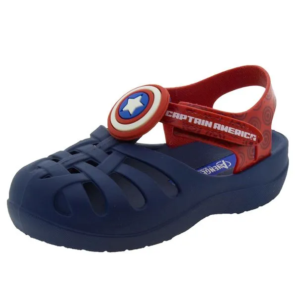Sandália Infantil Masculina Avengers Grendene Kids - 21481 AZUL/VERMELHO 23/24