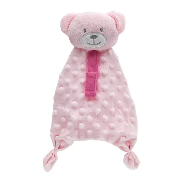 Naninha com Prendedor de Chupeta - Ursinho - Rosa - Buba