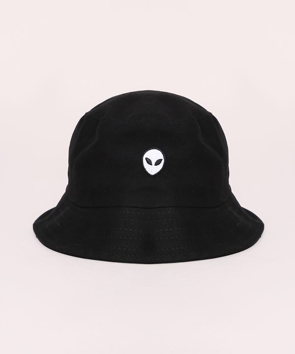 Chapéu Masculino Bucket Hat com Bordado ET Preto Único