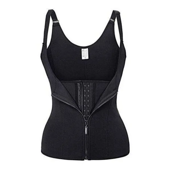 Cinta Modeladora Dupla Compressão Redutor Ziper Cor:preto Tamanho:xxxl