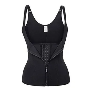 Cinta Modeladora Dupla Compressão Redutor Ziper Cor:preto Tamanho:xxxl