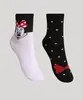 Kit de 2 Meias Infantis Cano Médio Minnie com Poás Multicor 34-37