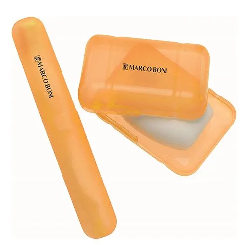 Kit 02 Peças Marco Boni Saboneteira + Porta Escova Dental - Cores Sortidas