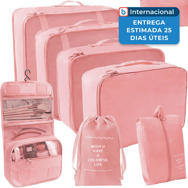 Kit Organizador para Viagem com 8 Peças Jone Rosa J-MBI