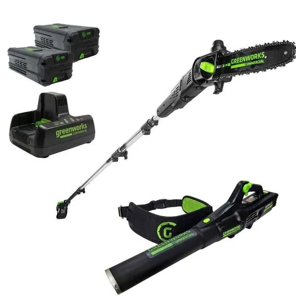 Podador De Altura 82v Com Soprador 760cfm + 2 Baterias 4,0ah + Carregador Bivolt Greenworks