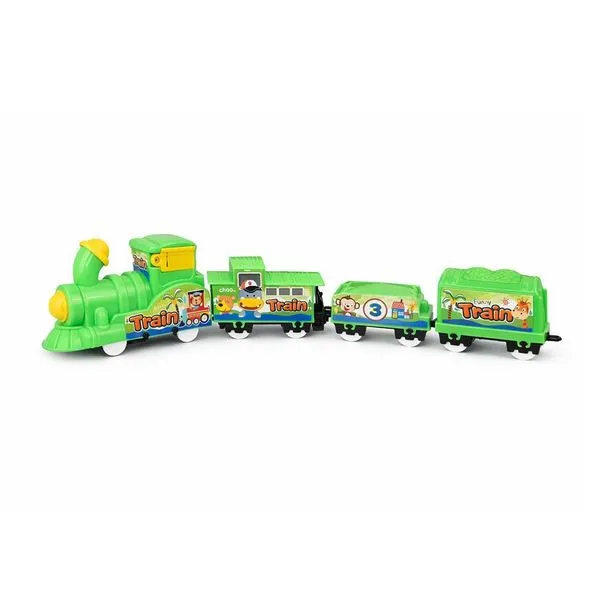 Trenzinho de Brinquedo Elétrico Infantil com Trilhos Luzes e Efeito Sonoro Verde Draik Trenzinho de Brinquedo Elétrico Infantil com Trilhos Luzes e Som Verde Draik