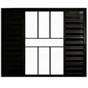 Janela Veneziana de Correr 6 Folhas com Grade Alumínio Preto 100X150CM Vidro Comum PTORD2284 Hale Esquadrias Janela Veneziana de Correr 6 Folhas com Grade Alumínio Preto 100X150CM PTORD2284 Hale