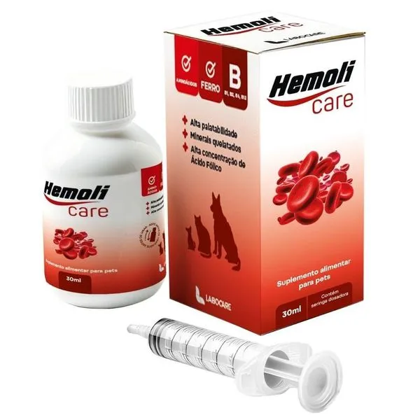 Suplemento Alimentar Hemoli Care Multivitamínicos Labocare Para Cães E Gatos 30ml (MP)