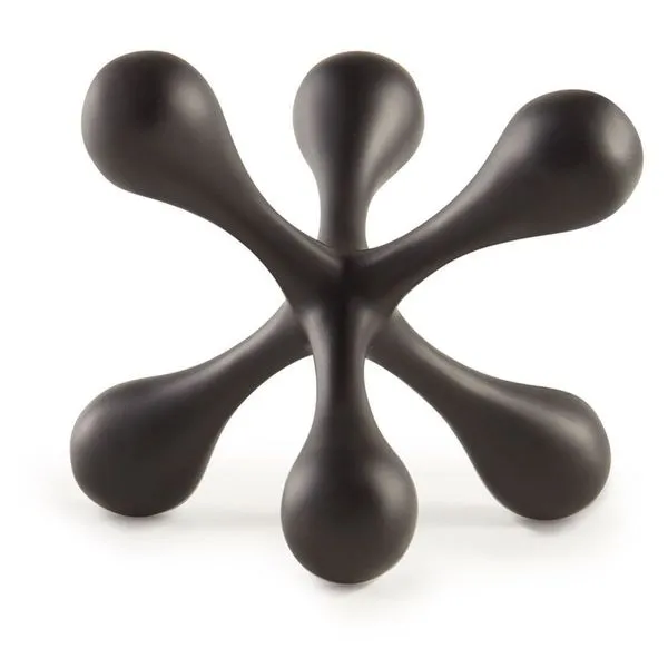 Enfeite Decorativo em Poliresina Preto 13,5x14cm